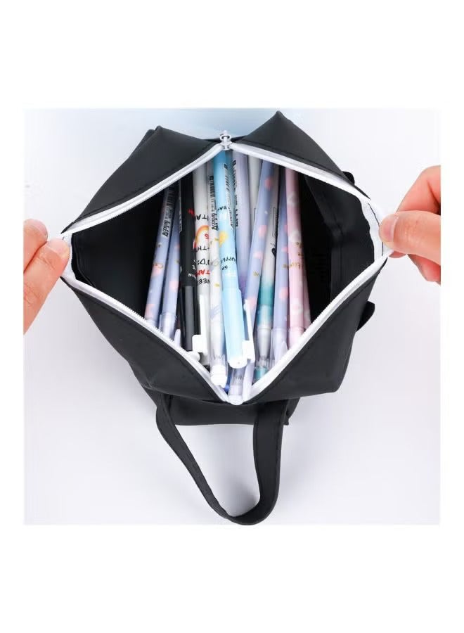 عام Kawaii Meow حالة قلم رصاص مطبوعة أسود ، حقيبة قلم رصاص تصميم القط رائعتين ، حقيبة قلم رصاص للطالب ، حقيبة تخزين مواد السيليكون ، حقيبة قلم رصاص صندوق قرطاسية لطيف ، مناسبة للطلاب من أي صف - Image 3