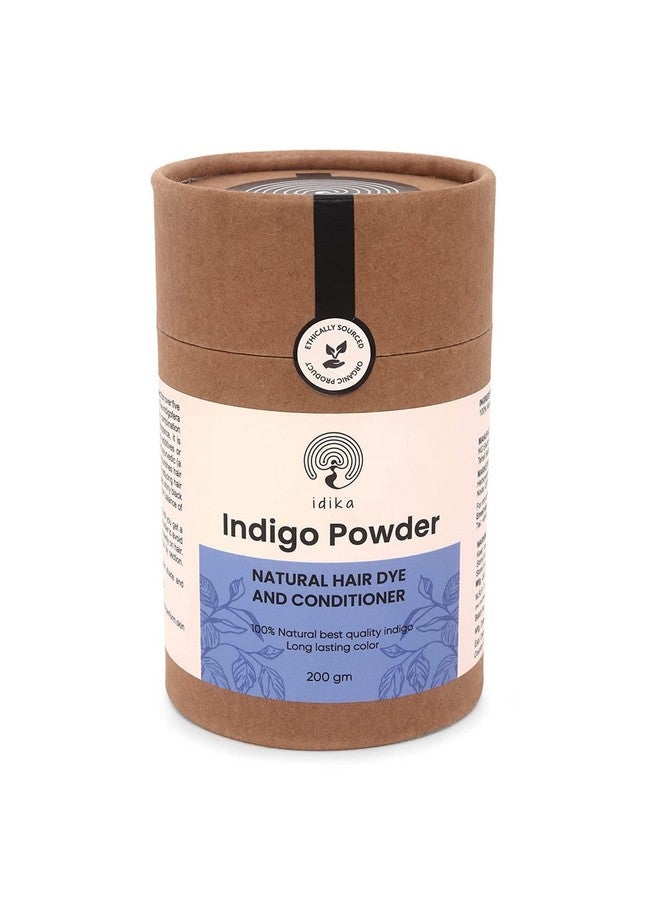 Idika Indigo Powder for Hair - Natural Hair Coloring for Grey Hair, 100% Bio Organic, Chemical-Free, Protects Hair from Damage, Ideal for Men & Women 200g - Image 1