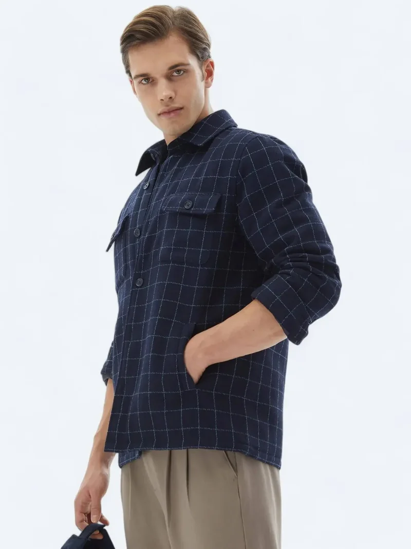 Kip Navy Blue Overshirt