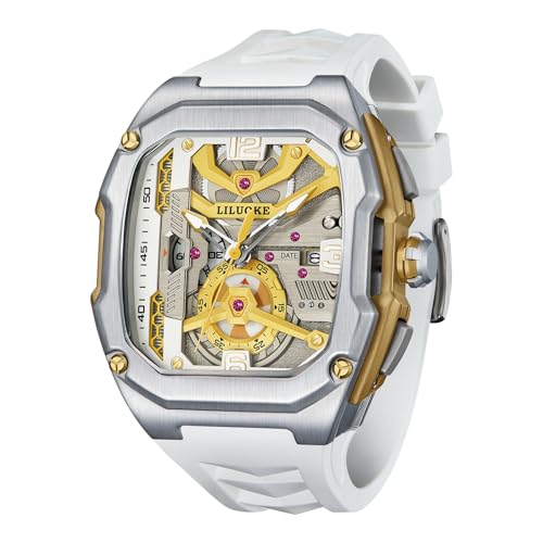 LILUOKE Mens Watches Wrist Watches Luminous Design Big Face Fashion Quartz Black Watch 30ATM Casual Watch for Men Unique Gifts for Men DTLK9018G02 - Image 1