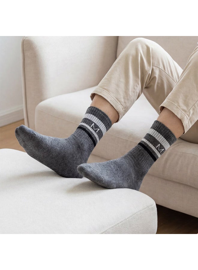 Miyou Men's Mid-calf Socks 7a Antibacterial Casual Business Autumn Winter 6 Pairs - Image 3