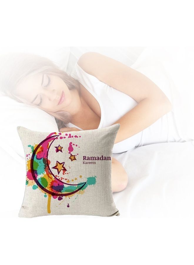 NIBEMINENT Printed Cushion Cover Off White/Pink/Yellow - Image 4