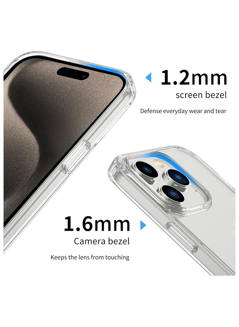 Case Cover Compatible with iPhone 15 Pro max, Hard Back Slim Shockproof Bumper Cover Anti-Scratch Crystal Clear Case - Image 2