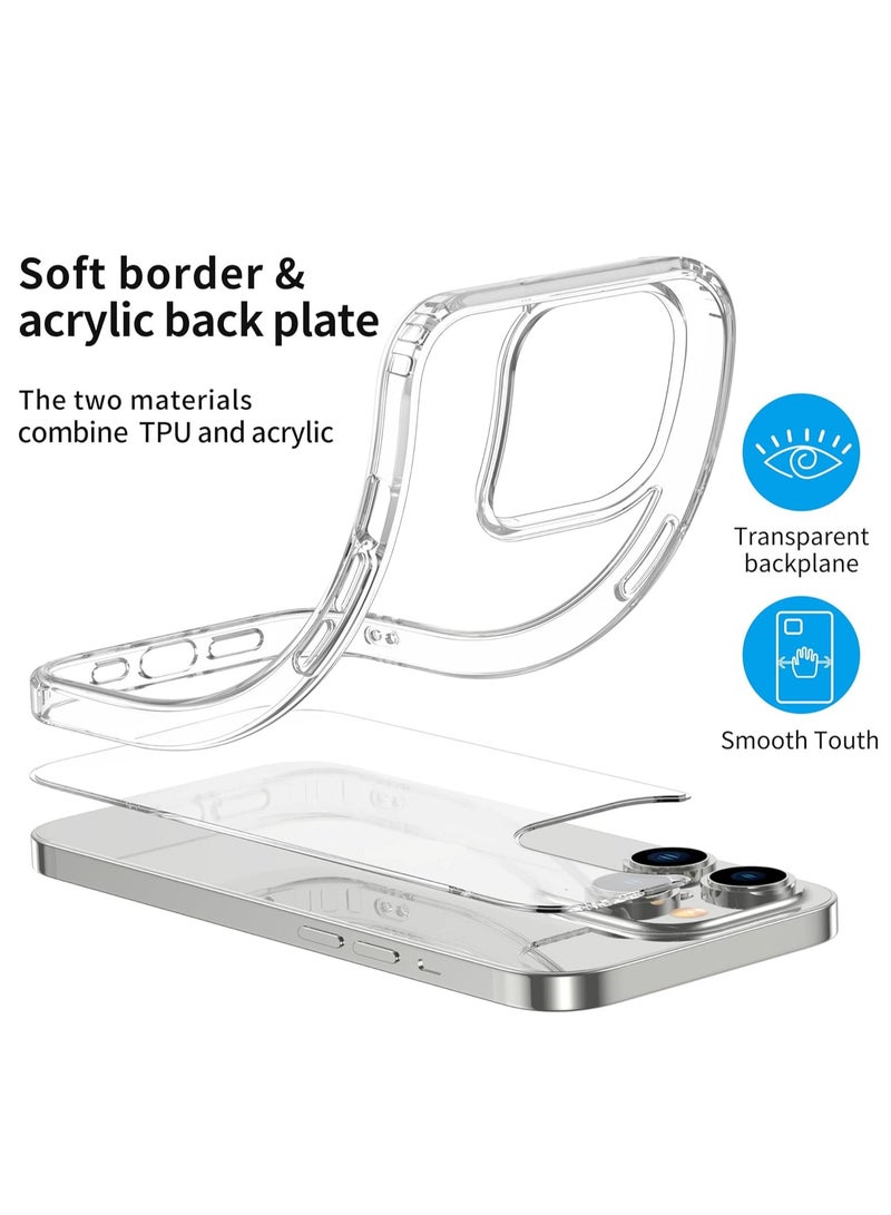 Case Cover Compatible with iPhone 15 Pro max, Hard Back Slim Shockproof Bumper Cover Anti-Scratch Crystal Clear Case - Image 4
