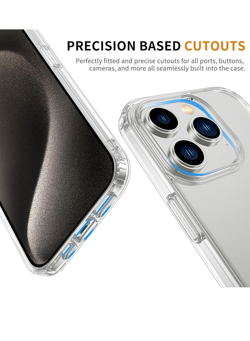 Case Cover Compatible with iPhone 15 Pro max, Hard Back Slim Shockproof Bumper Cover Anti-Scratch Crystal Clear Case - Image 3