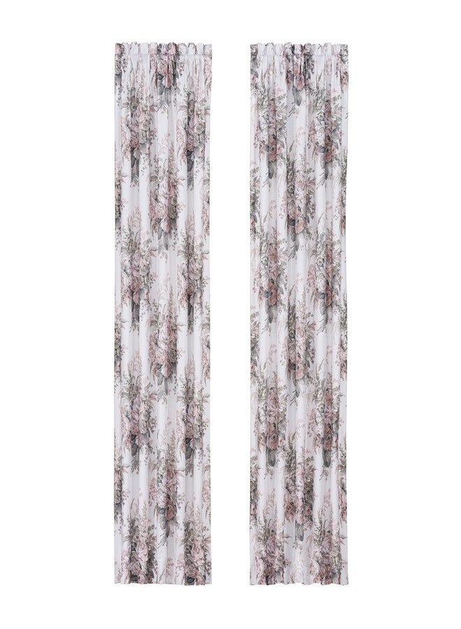 Overstock Five Queens Court 84" Window Panel Pair, Blush, 41X84 - Image 3