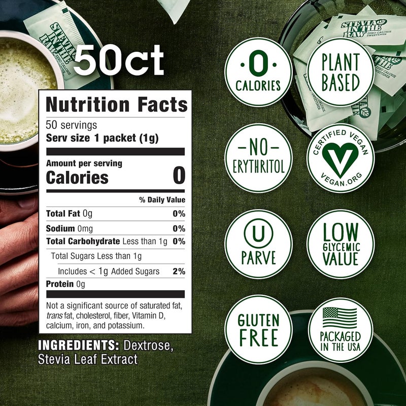 IN THE RAW Stevia In The Raw Zero Calorie Sweetener - 50 Packets - Image 4