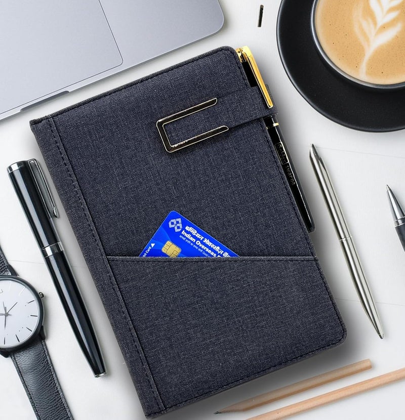 Schmick A5 Notebook Diary for Men Women | Executive Professional Office Diary with Magnetic Flip Lock (200 Ruled Pages, 6 x 8.5 Inches, 80 GSM, Black) - Image 1