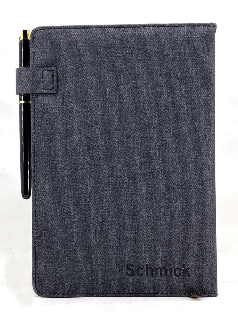 Schmick A5 Notebook Diary for Men Women | Executive Professional Office Diary with Magnetic Flip Lock (200 Ruled Pages, 6 x 8.5 Inches, 80 GSM, Black) - Image 3