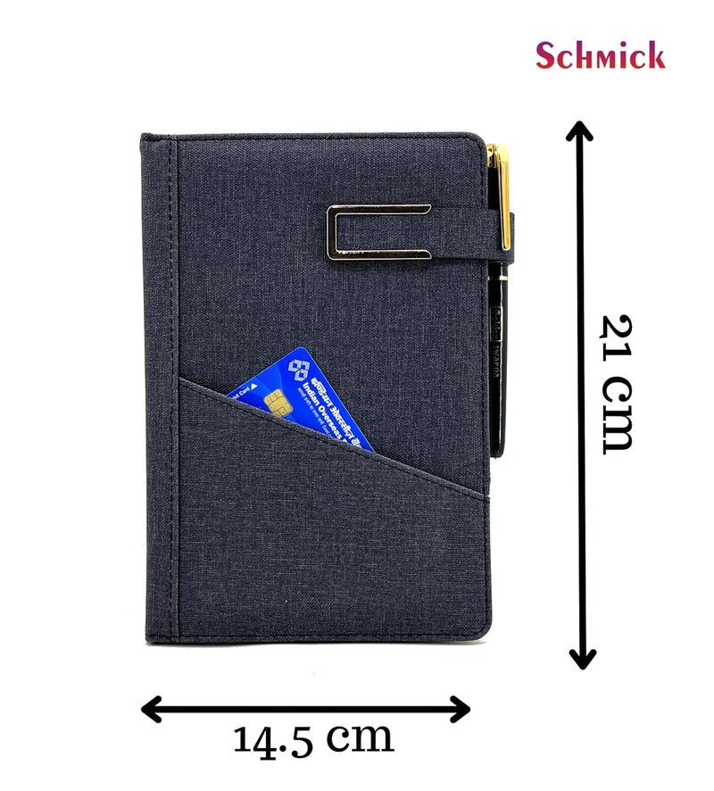Schmick A5 Notebook Diary for Men Women | Executive Professional Office Diary with Magnetic Flip Lock (200 Ruled Pages, 6 x 8.5 Inches, 80 GSM, Black) - Image 2