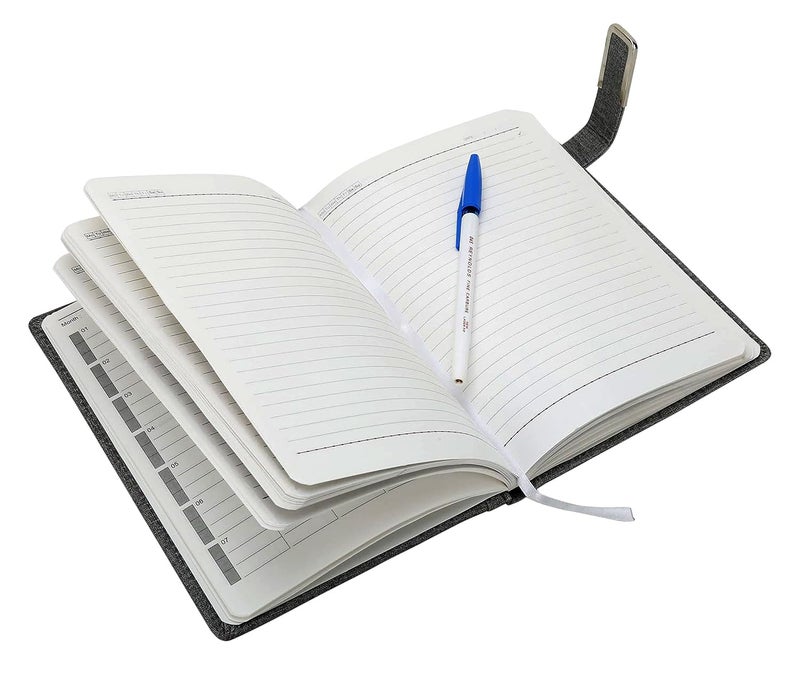 Schmick A5 Notebook Diary for Men Women | Executive Professional Office Diary with Magnetic Flip Lock (200 Ruled Pages, 6 x 8.5 Inches, 80 GSM, Black) - Image 4