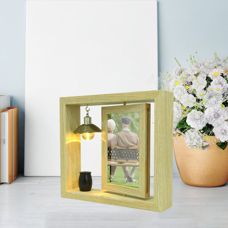2 Sets of Memorial Photo Frame Picture Frame Tabletop Photo Frame with Small Urn for Ashes - Image 4