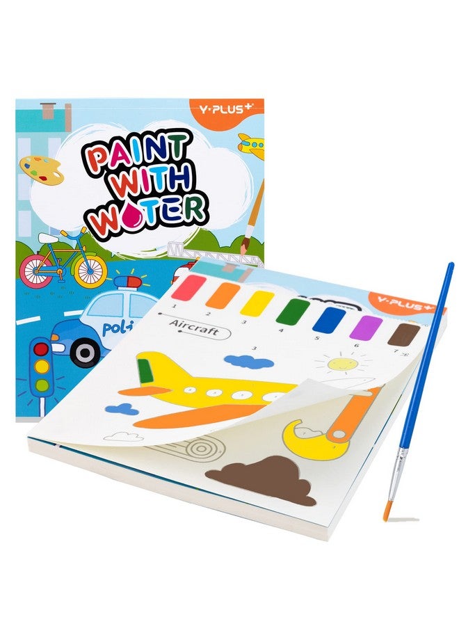YPLUS Paint with Water Books for Toddlers, Art Craft Toys Watercolor Painting Paper for Kids Gift for Drawing with Brush - Traffic - Image 1