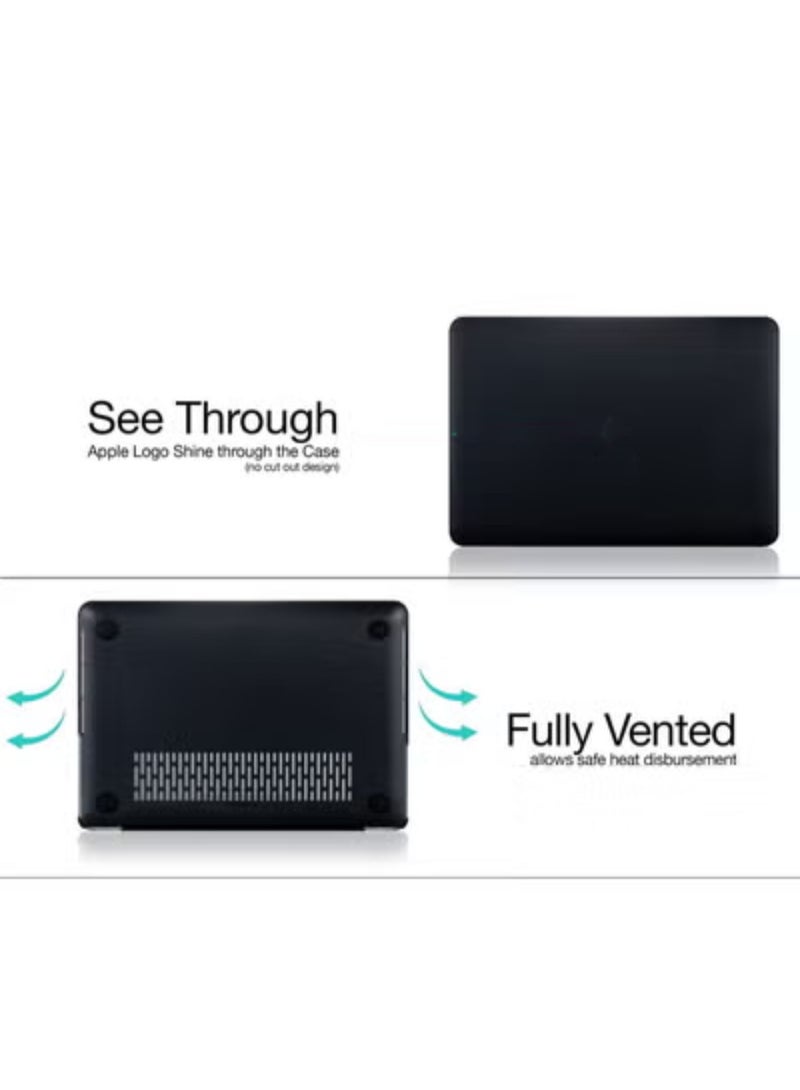 Older Version Case Smooth Hard Shell Slim Protective Case Compatible with MacBook Pro 13 Inch 2015-2012 Release Model A1502 A1425 w/Retina Display Rubberized Bottom Cover (Black) - Image 5