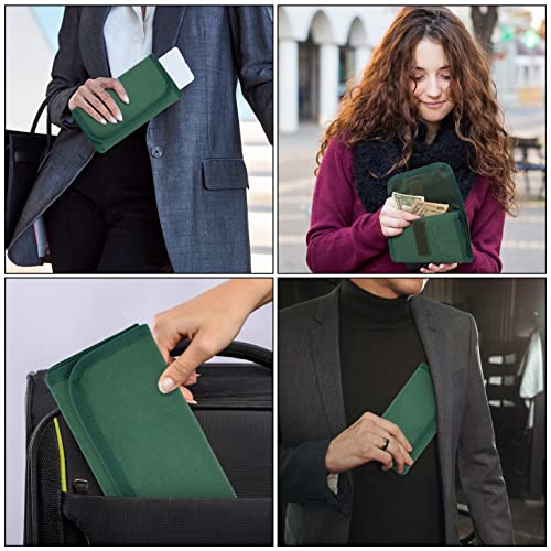 VOCHIC Money Pouch, Money Organizer for Cash with 6 Zippered Pockes, Cash Bill Organizer, Money Bag Small Travel Money Holder for Budgeting, Receipt and Tips(Green) - Image 5