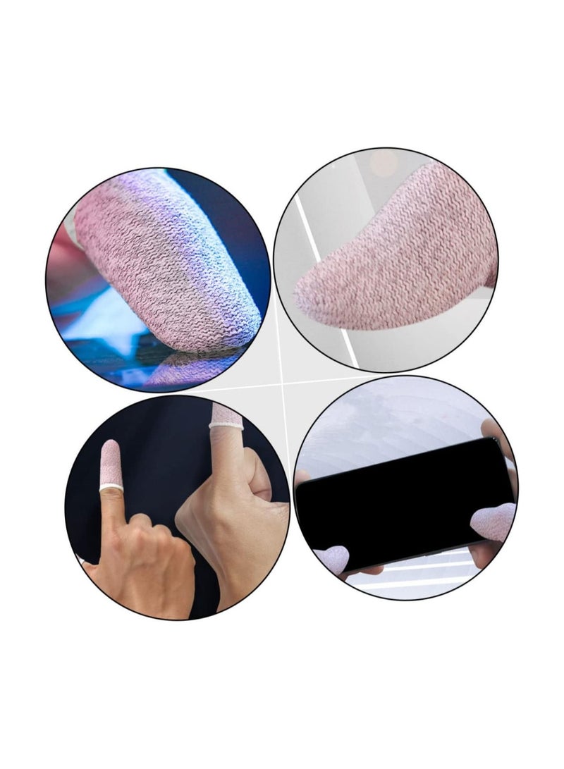Thumb Sleeves Mobile Gaming Finger Covers 10pcs Game Finger Cot Finger Caps Gaming Sleeve Pink Carbon Fiber Profession Grip Gaming Finger Sleeve Touch Screen - Image 4