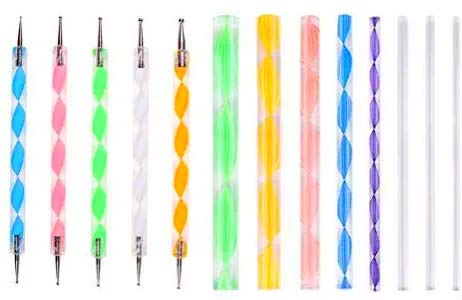 E Shopping 13 Pcs Acrylic Dotting Tool Set Embossing Stylus for Pottery Ceramic and Polymer Clay Multicolour - Image 1