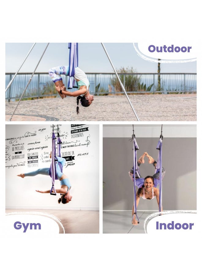 YOGABODY - YOGABODY Yoga Trapeze Pro Yoga Inversion Swing with Free Video Series and Pose Chart, Purple - Image 1