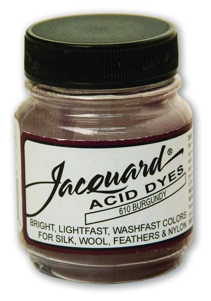 Jacquard Burgundy Acid Dyes - Vibrant Fabric Dye for Silk, Wool, and Nylon - 0.5 Ounce