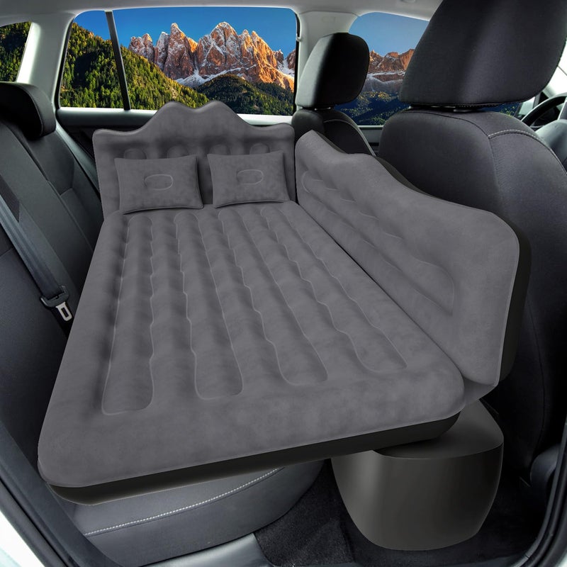 DikaSun Car Air Mattress, Inflatable SUV Truck Air Mattress Back Seat Camping Bed Thickened Car Sleeping Pad for Travel, Car Bed SUV Mattress with Air Pump 2 Pillows - Image 1