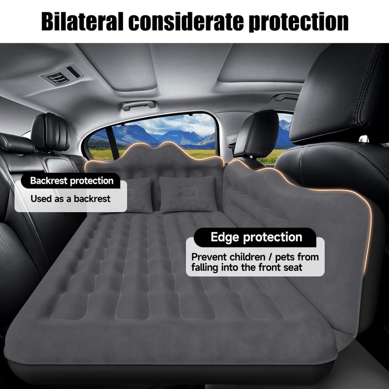 DikaSun Car Air Mattress, Inflatable SUV Truck Air Mattress Back Seat Camping Bed Thickened Car Sleeping Pad for Travel, Car Bed SUV Mattress with Air Pump 2 Pillows - Image 4