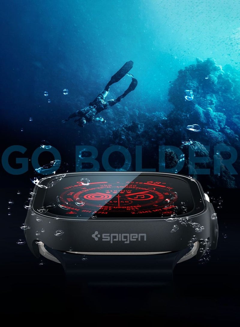 Spigen حافظة رفيعة 360 لساعة Apple Watch Ultra (49 مم) مع واقي شاشة مدمج من الزجاج المقوى - أسود - Image 3