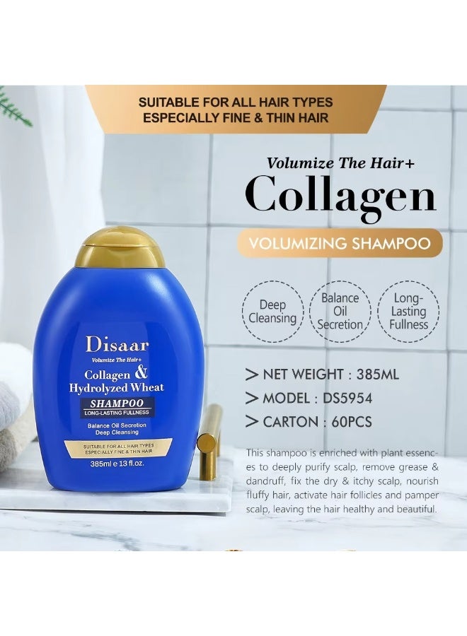 Disaar Collagen and Hydrolyzed Wheat Shampoo 385 ml Strengthening Moisturizing Hair Repair Anti Breakage Hair Care - Image 4