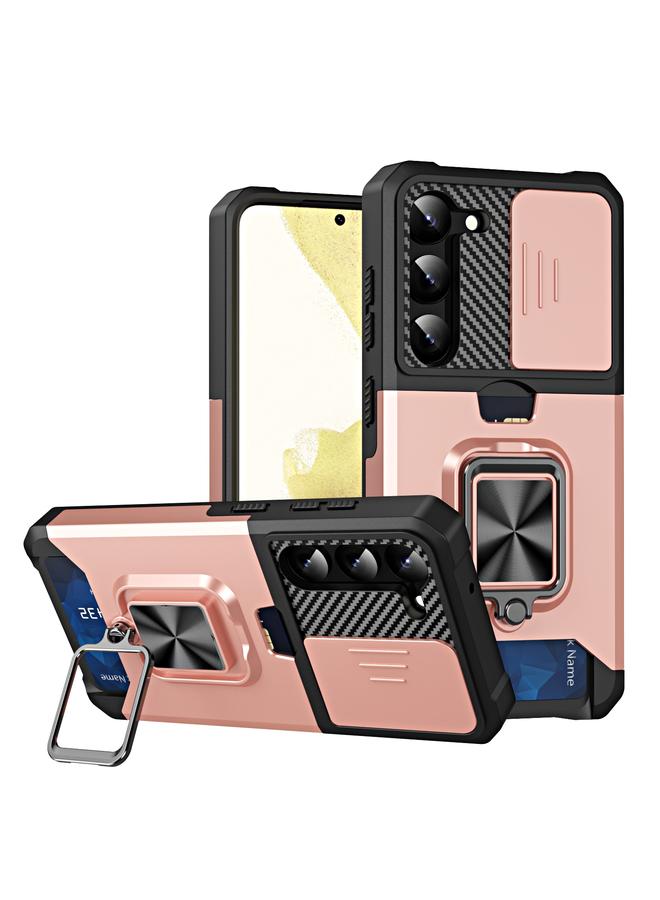 S-TOP Case For Samsung Galaxy S23+ 5G Sliding Camshield Phone Case with Ring Holder & Card Slot - Image 1