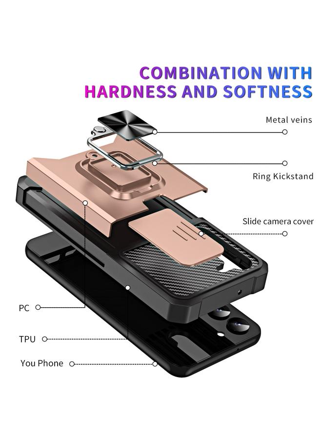 S-TOP Case For Samsung Galaxy S23+ 5G Sliding Camshield Phone Case with Ring Holder & Card Slot - Image 3