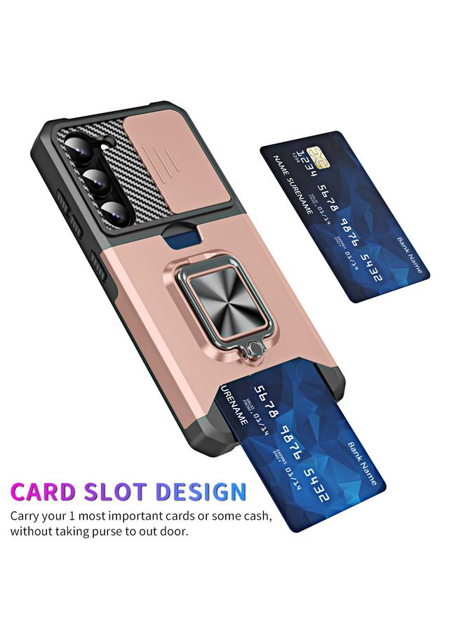 S-TOP Case For Samsung Galaxy S23+ 5G Sliding Camshield Phone Case with Ring Holder & Card Slot - Image 2