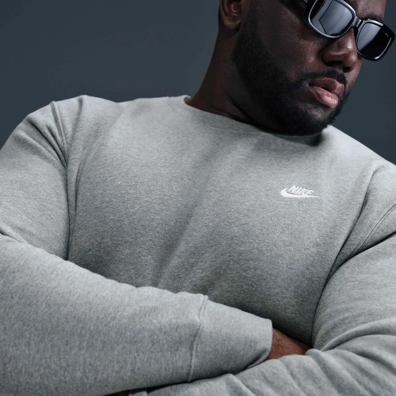Nike Grey Men's Club Fleece Sweatshirt for Men | Best Price UAE
