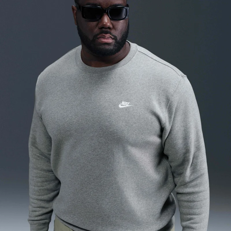 Nike Grey Men's Club Fleece Sweatshirt for Men | Best Price UAE