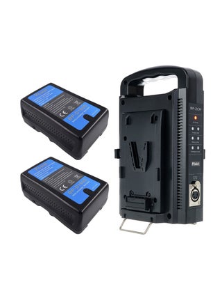 DMK Power 2 x BP-D190S V Lock Battery (190Wh, 14.8V, 13000mAh) Rechargeable Li-ion Battery with BP-2CH V Mount V Lock Double Sided Quick Battery Charger and 3 PIN Cable for Broadcast Video Camcorder - pzsku/Z8D46AB2B1B6BA7C12CD9Z/45/_/1663666964/9fc884c4-b89d-4347-855b-f4595589a2ee