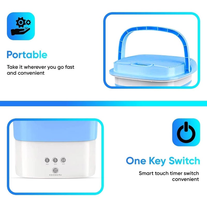 WEADFAX Heattack SeMi AuToMaTiC FoLdInG 11L SmAlL MiNi WaShInG MaChInE WiTh DrYeR DeEp CLeAnInG FoR UnDeRwEaR WaShINg MaChInE ClOtHeS WaShEr W2  - Image 4