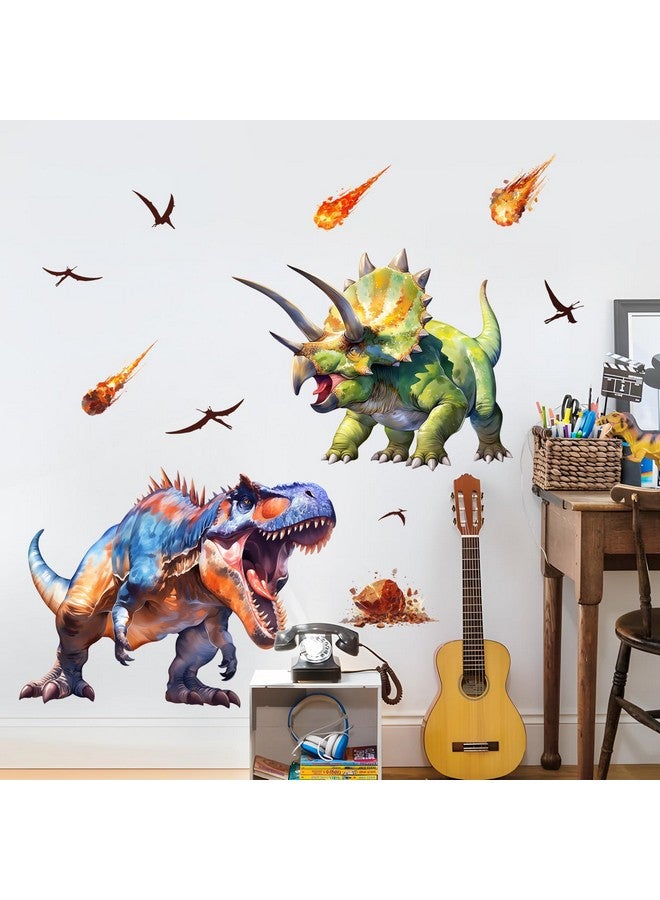Supzone Large Dinosaur Wall Decals for Kids Room - Tyrannosaurus Triceratops Dino Wall Stickers for Boys Bedroom, Living Room, Baby Nursery Wall Art Decor - Image 5