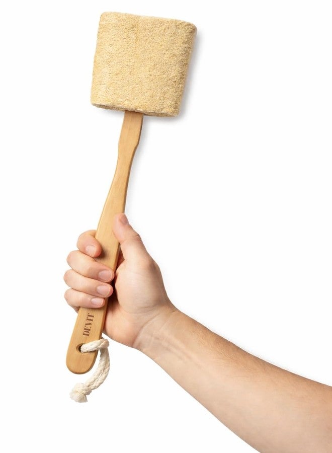 DEVIT™ Natural Exfoliating Loofah Bath Brush On a Stick - with Long Wooden Handle Back Brush for Men & Women - Shower Sponge Body Back Scrubber Pack of 1 - Image 3