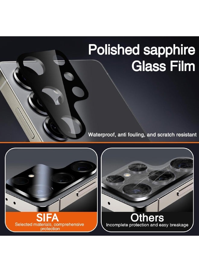 3 Pack Samsung Galaxy S25 Ultra Tempered Glass Camera Lens Protector, Ultra HD, 9H Hardness, Anti-Scratch, Case Friendly, Easy Installation - Black - Image 2