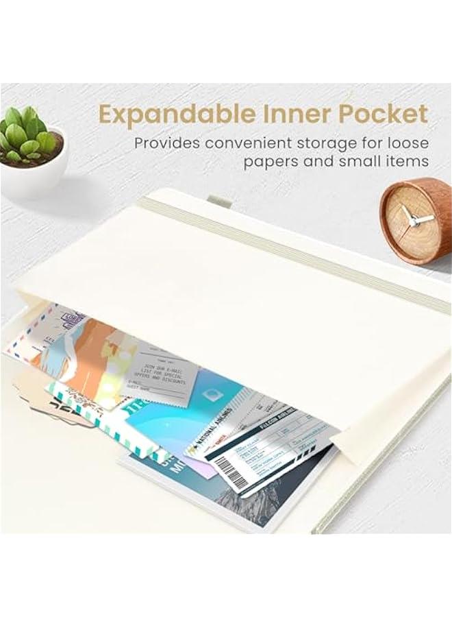 Arabest Lined Journal Notebook for Women & Men, Hardcover Leather Journal for writing, A5 College Ruled Notebook for Work & Note Taking, Perfect for Office School Home Supplies, 160 s, Beige Grey - Image 5