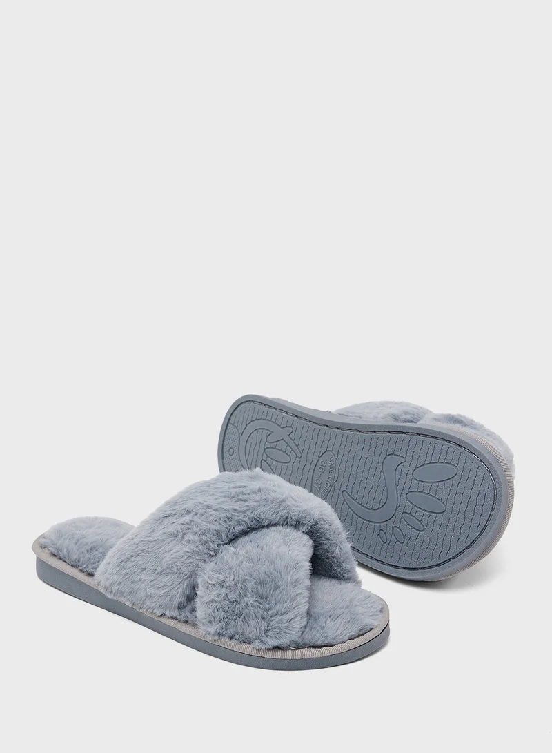 Ginger Crossover Fluffy Bedroom Slipper