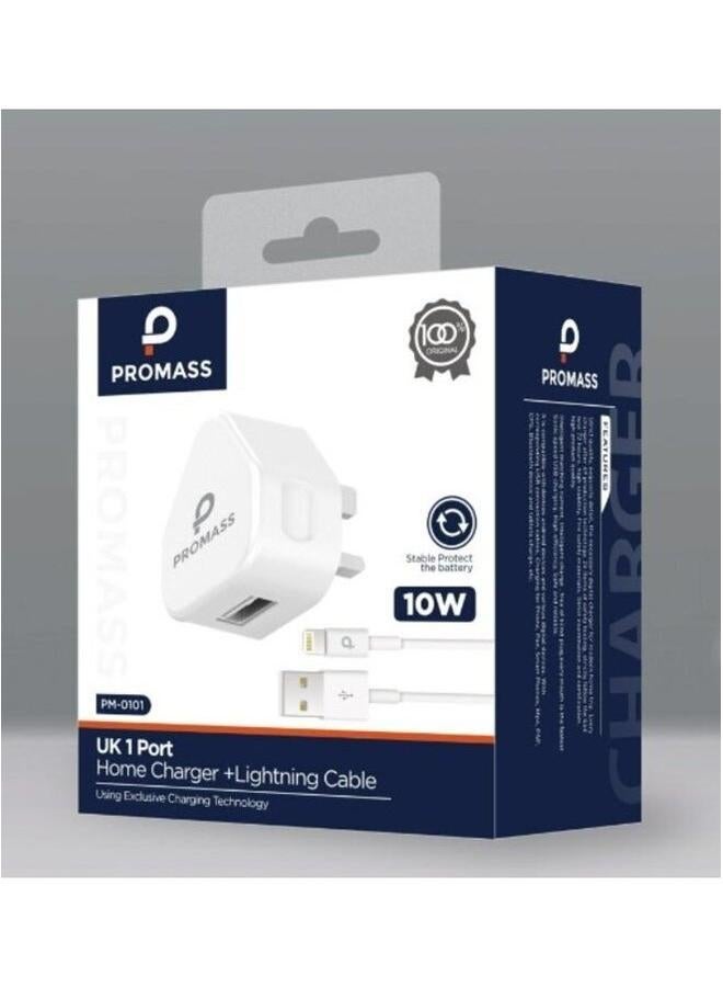 PROMASS - Wall head with iPhone USB cable, 10 W, white, M/PM0101 - Image 1