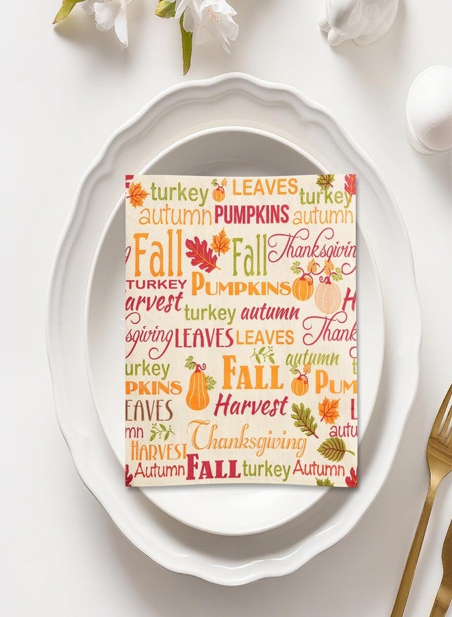 ATFUNSHOP Fall Napkins Thanksgiving 50PCS 6.5X6.5” Disposable Paper Napkins for Fall Party Supplies Thanksgiving Dinner Party Table Decorations - Image 2