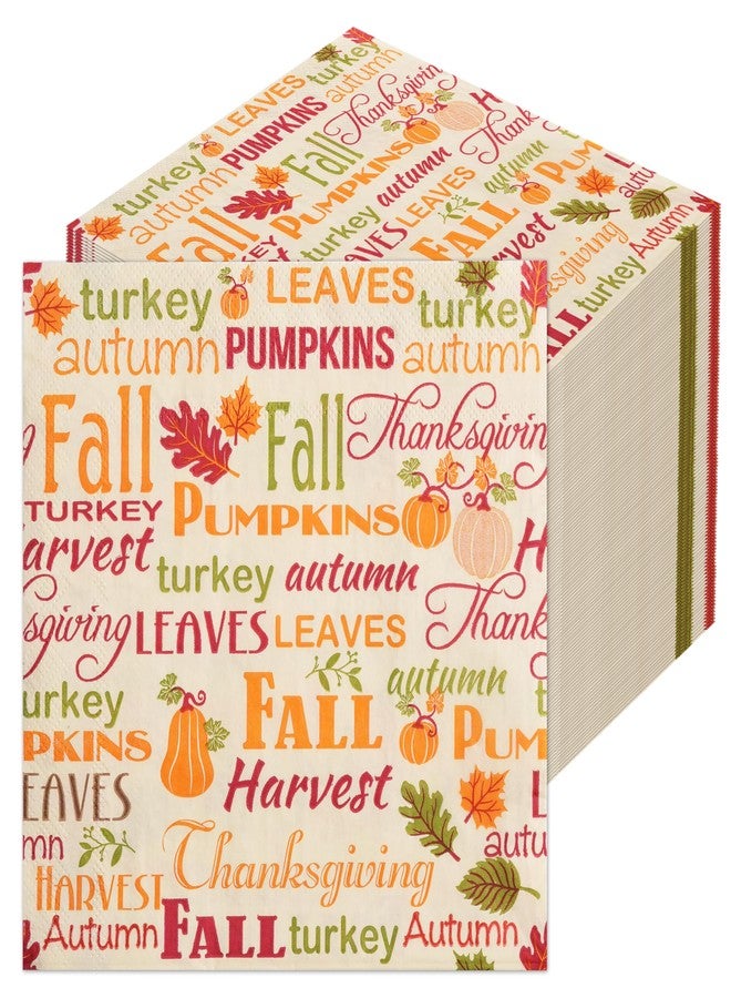 ATFUNSHOP Fall Napkins Thanksgiving 50PCS 6.5X6.5” Disposable Paper Napkins for Fall Party Supplies Thanksgiving Dinner Party Table Decorations - Image 1