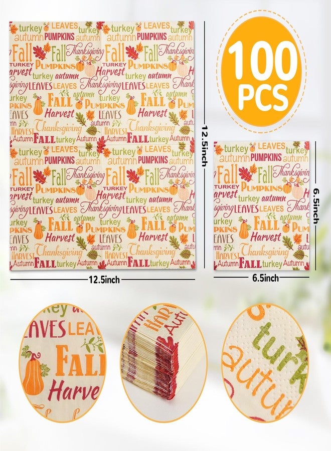 ATFUNSHOP Fall Napkins Thanksgiving 50PCS 6.5X6.5” Disposable Paper Napkins for Fall Party Supplies Thanksgiving Dinner Party Table Decorations - Image 3