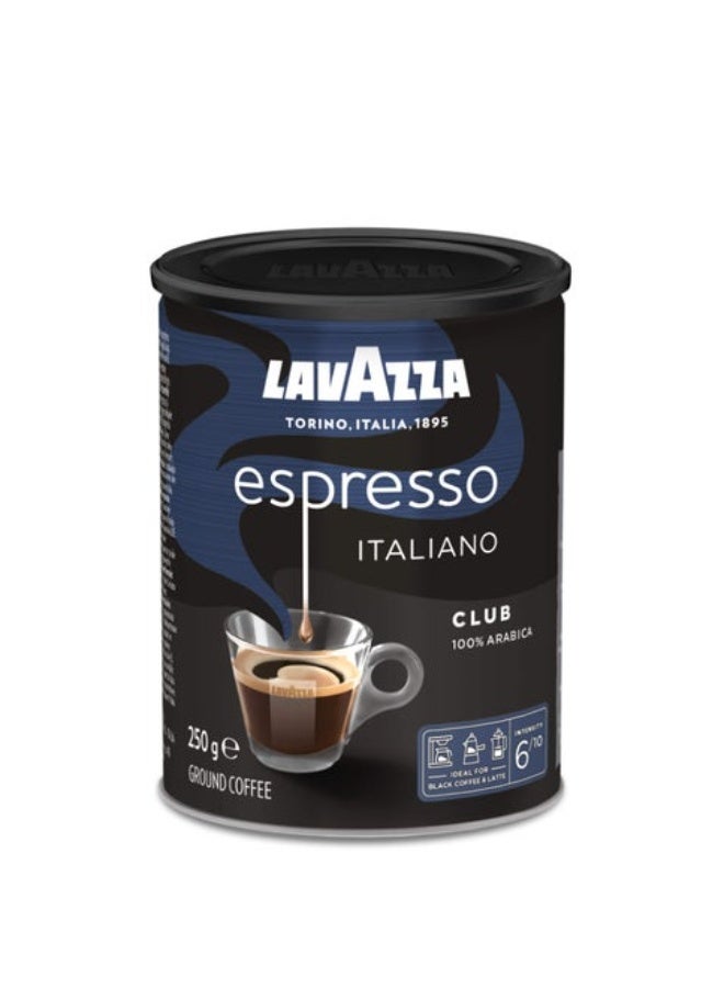 Lavazza Ground Coffee Italiano Club Arabic 250grams - Image 1