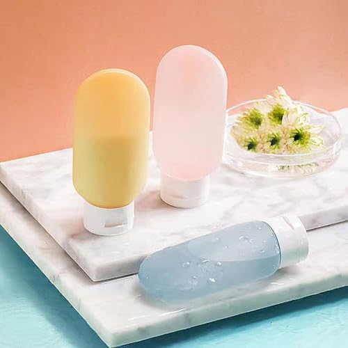 PiyuBind Travel Bottles Set For Toiletries Travel Size Containers Leak Proof Silicone Squeezable Spray Bottles Jars For Women Men, For Shampoo Lotion Body Wash (12pcs 100ml Toiletries Bottles) - Image 5