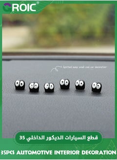 GROIC 35 Pcs Cute Soot Sprites, Automotive Interior Decoration Accessories for Car Rearview Mirror and Dashboard,Cute Anime Decor Automotive Ornament for Home Garden Office,Funny Ornament Gifts(Black)  - Image 4