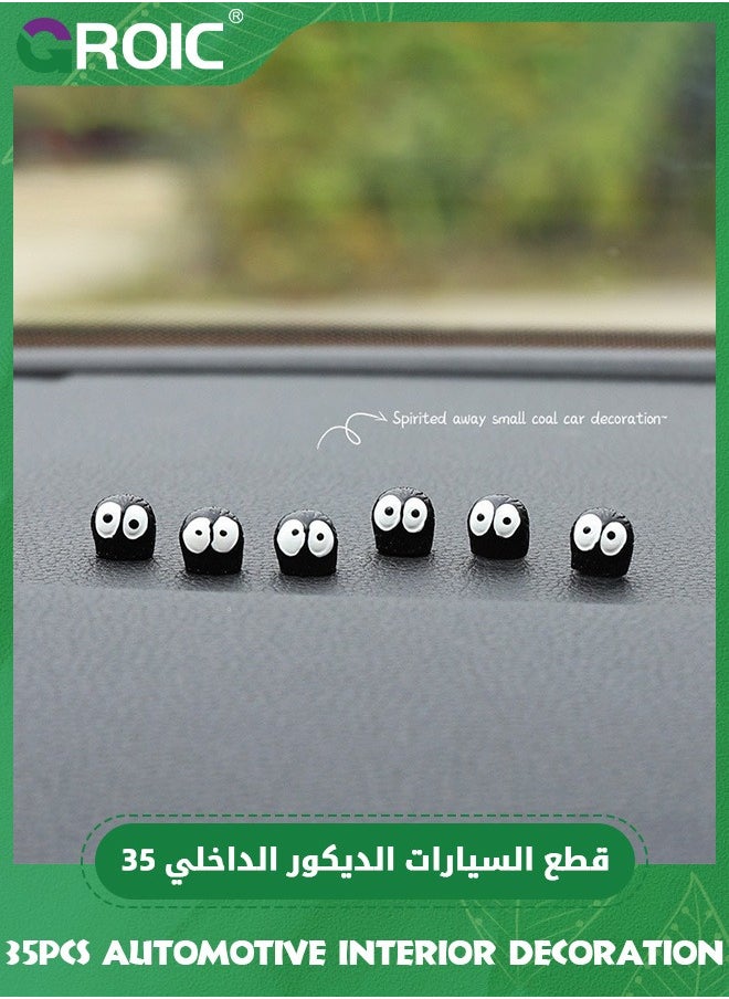 GROIC 35 Pcs Cute Soot Sprites, Automotive Interior Decoration Accessories for Car Rearview Mirror and Dashboard,Cute Anime Decor Automotive Ornament for Home Garden Office,Funny Ornament Gifts(Black)  - Image 4