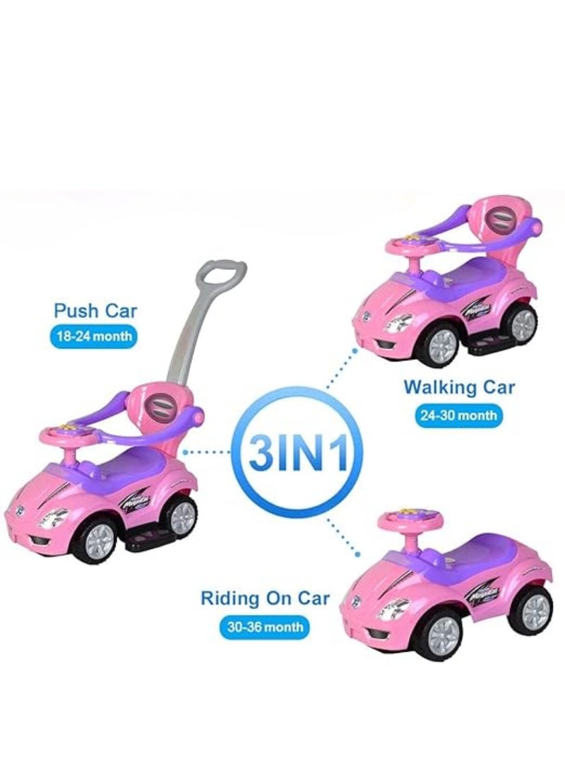 3-in-1 Ride-On Activity Toy with Push Handle and Musical Steering Wheel 62*40*86cm - Image 1