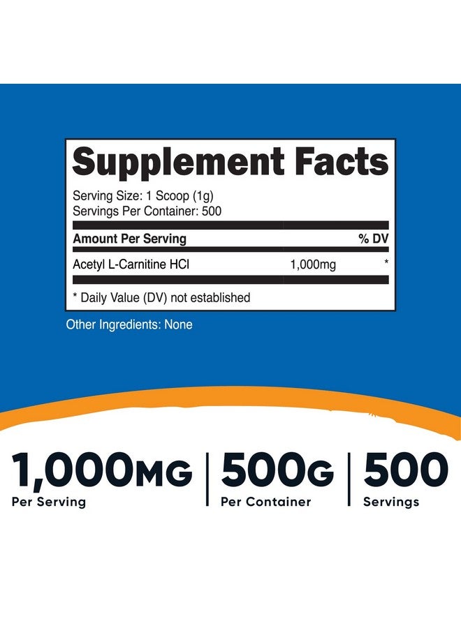 Nutricost Acetyl L-Carnitine (ALCAR) 500 Grams - 1000mg Per Serving - Pure Acetyl L-Carnitine Powder - Image 2