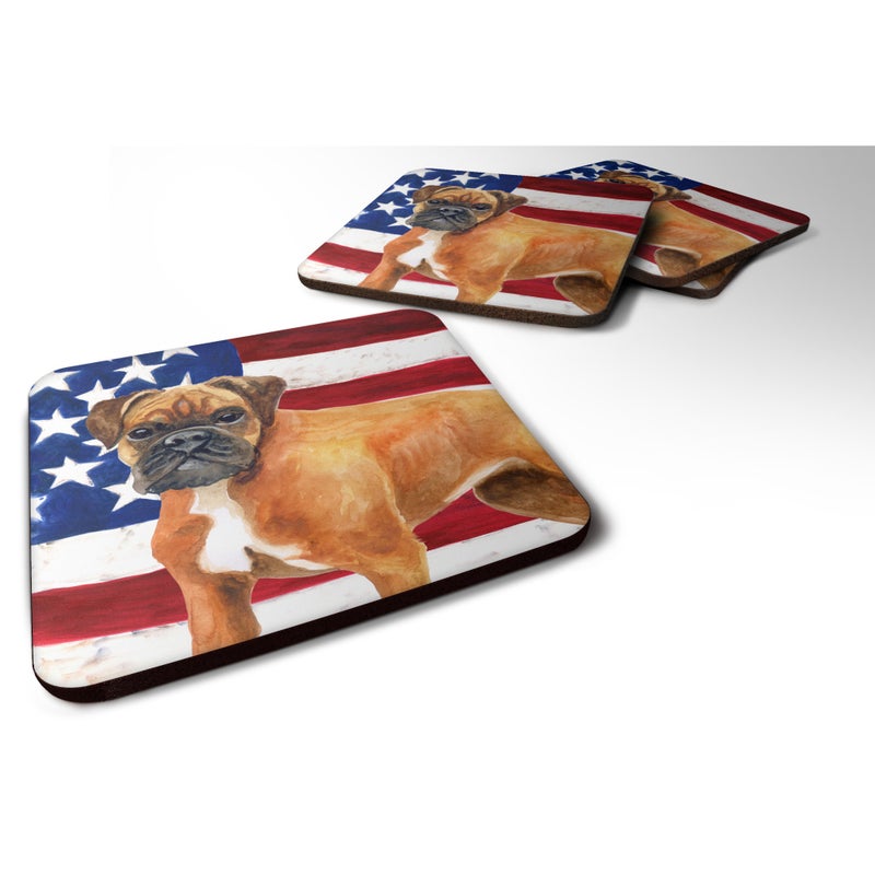 Caroline's Treasures ""Caroline's Treasures German Boxer Patriotic Decorative coasters  Multicolor""